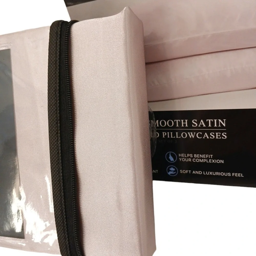 2 Pc Beautyrest STANDARD Satin Pillowcases Pastel MAUVE Silky Therapy Hair Skin